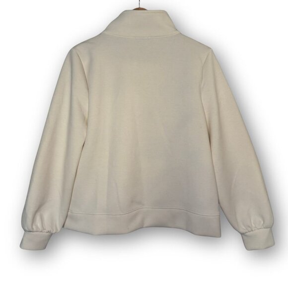 T by Talbots Ivory Airknit Stretch Half Zip Pullover - Picture 5 of 6